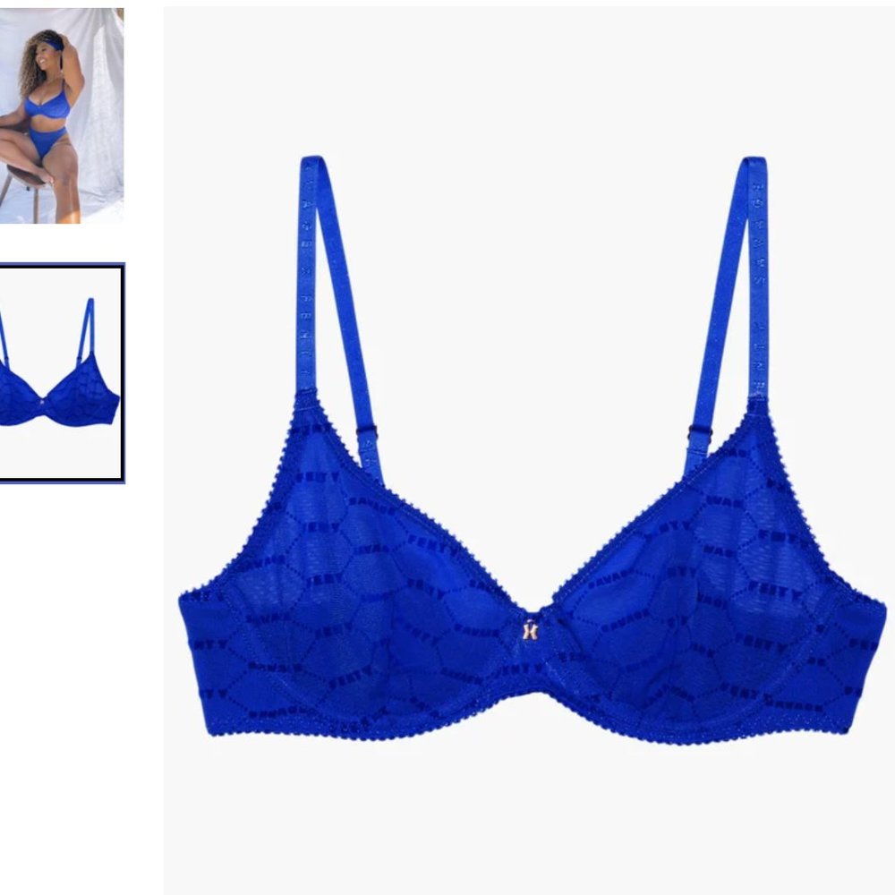 Fenty- Flocked Logo Unlined Bra- NWT